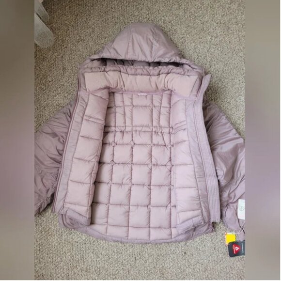 Free People NWT Like A Dream Reversible Puffer Jacket Cream Pink size L - Picture 8 of 11